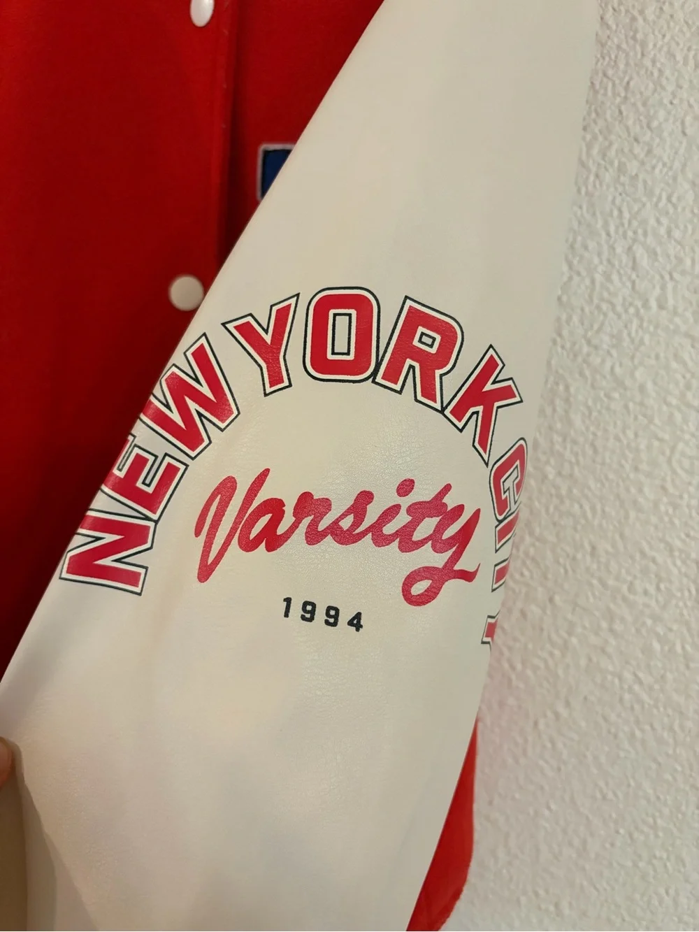H&M Red NYC varsity jacket size 6/7 years